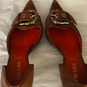 Leather Prada Kitten Heel shoes